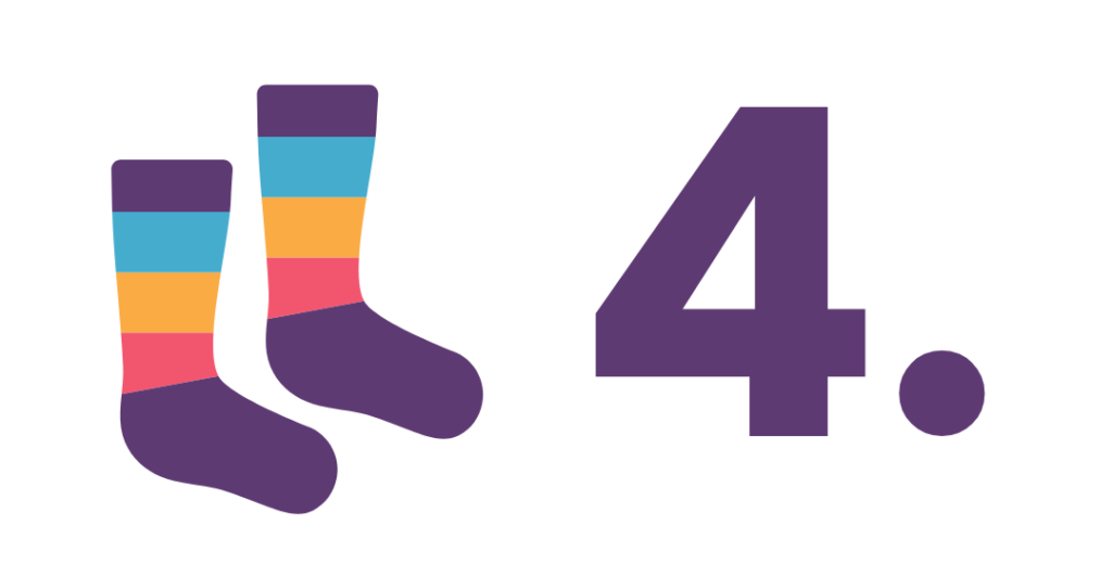 a graphic of socks and the number 4
