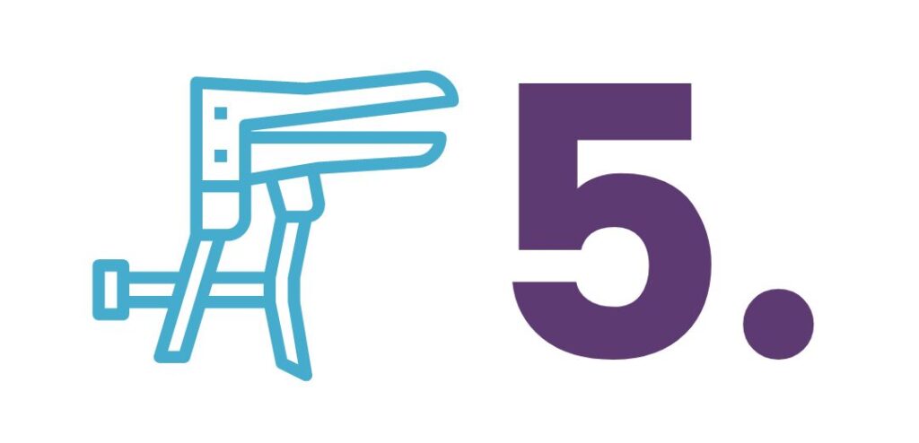 a graphic of a speculum and 5.