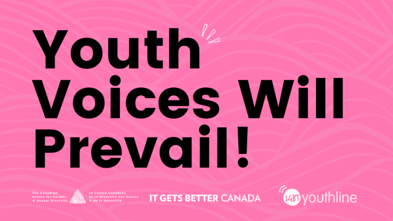 Text: Youth Voices Will Prevail